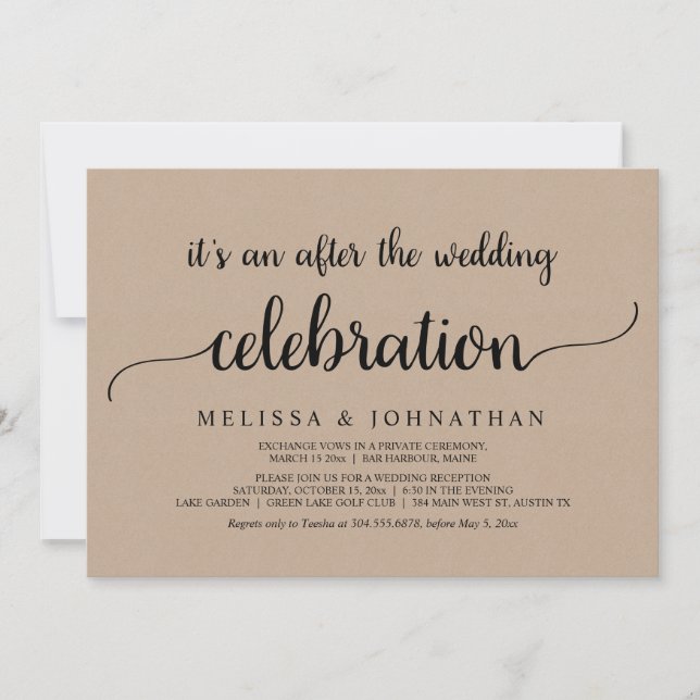 Happily Ever After Wedding Elopement Celebration Invitation (Front)