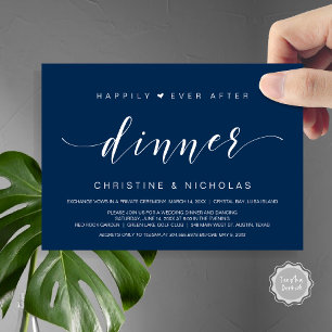Happily ever After, Wedding Elopement Dinner Invit Invitation