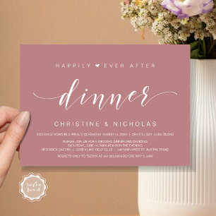 Happily ever After, Wedding Elopement Dinner Invitation