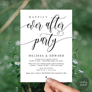 Happily Ever After Wedding Elopement Dinner Party  Invitation