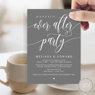 Happily Ever After Wedding Elopement Dinner Party  Invitation