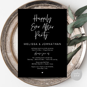 Happily Ever After, Wedding Elopement Dinner Party Invitation
