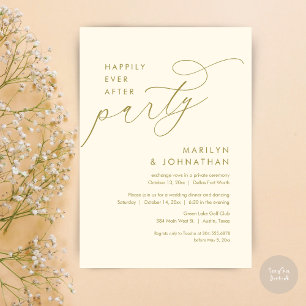 Happily Ever After Wedding Elopement Dinner Party Invitation