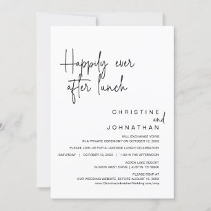 Happily Ever After Wedding Elopement Lunch Invitat Invitation