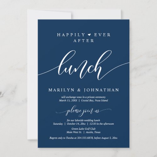 Happily Ever After Wedding Elopement Lunch Party Invitation