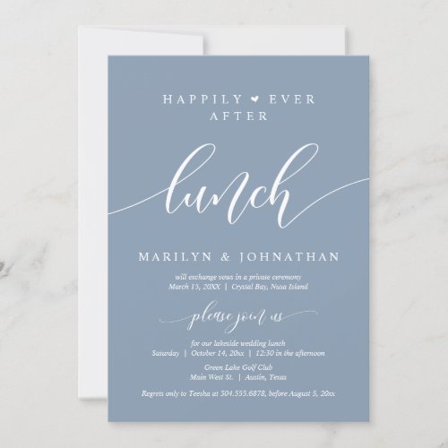 Happily Ever After Wedding Elopement Lunch Party Invitation