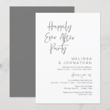 Happily Ever After, Wedding Elopement Party Invita