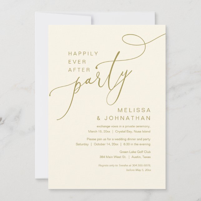Happily Ever After Wedding Elopement Party Invitat Invitation (Front)