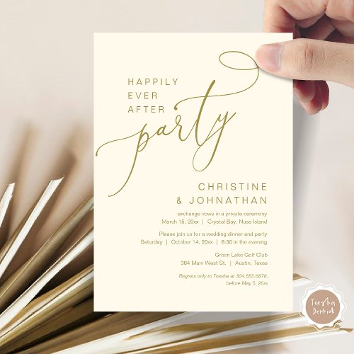 Happily Ever After Wedding Elopement Party Invitat Invitation