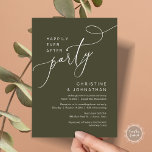 Happily Ever After Wedding Elopement Party Invitat Invitation<br><div class="desc">Beautiful Modern Beautiful Casual Minimal,  Olive Sage Green script,  Wedding Elopement Happily ever after party,  Invitation card. This is perfect for your wedding reception and post-wedding celebration party. Add your details in matching font / lettering.
#TeeshaDerrick</div>
