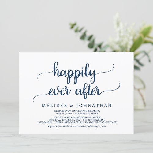 Happily Ever After Wedding Elopement Party Invitat Invitation