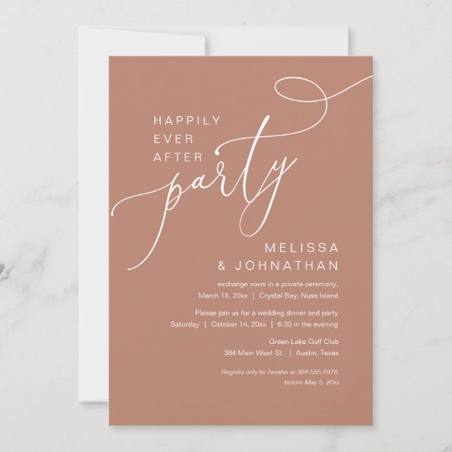 Happily Ever After Wedding Elopement Party Invitation (Front)