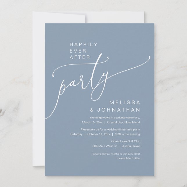 Happily Ever After Wedding Elopement Party Invitation (Front)