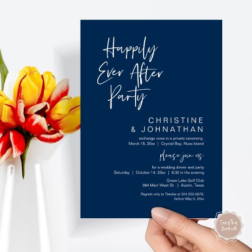 Happily Ever After Wedding Elopement Party Invitation