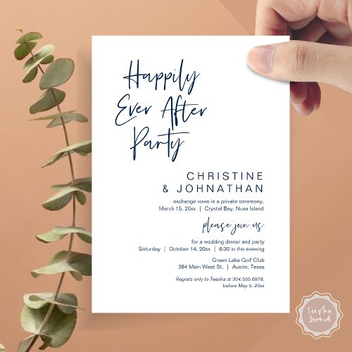 Happily Ever After Wedding Elopement Party Invitation