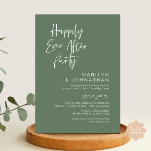 Happily Ever After, Wedding Elopement Party Invitation