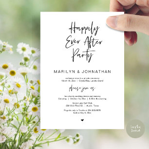 Happily Ever After, Wedding Elopement Party Invitation
