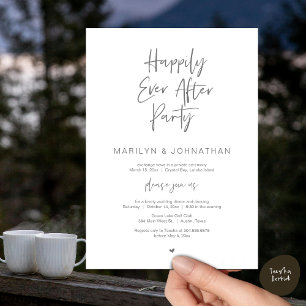 Happily Ever After, Wedding Elopement Party Invitation