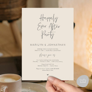 Happily Ever After, Wedding Elopement Party Invitation