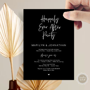Happily Ever After, Wedding Elopement Party Invitation