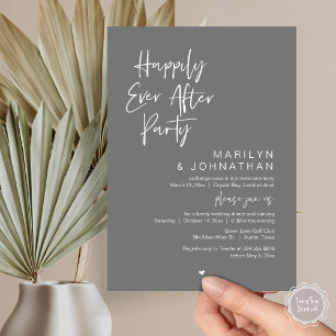 Happily Ever After, Wedding Elopement Party Invitation