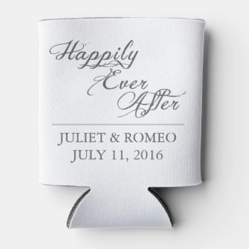 Happily Ever After Wedding Engagement Favor Can Cooler by DifferentStudios at Zazzle