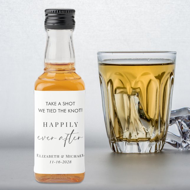 Happily Ever After Wedding Favor Liquor Bottle Label (Creator Uploaded)