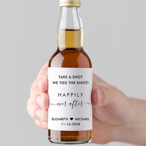 Happily Ever After Wedding Favor Liquor Bottle Label