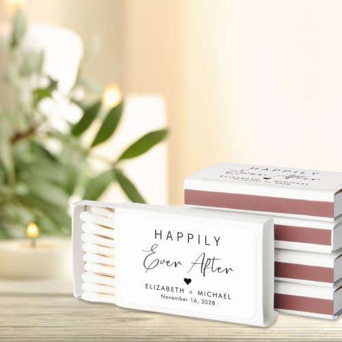 Happily Ever After Wedding Favor Matchboxes