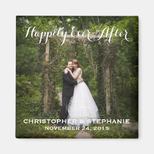 Happily Ever After Wedding Favor Photo Magnet