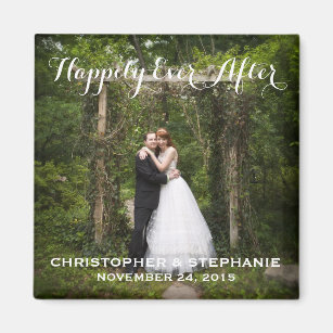 Wedding Magnets Zazzle Hily Ever After Wedding Favor Photo Magnet