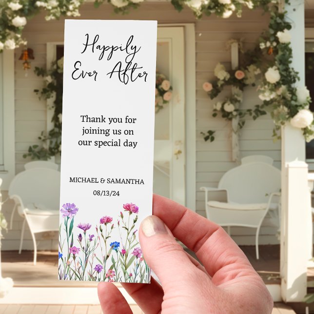 Happily Ever After Wedding Favor Wildflower  Bookmarks (Creator Uploaded)
