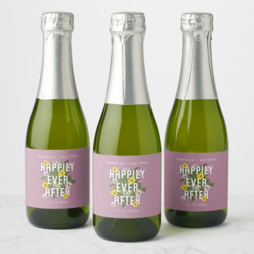 Happily Ever After Wedding Favors Mini Sparkling Wine Label