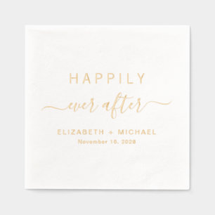 Happily Ever After Wedding Foil Napkins