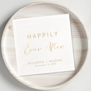 Happily Ever After Wedding Foil Napkins