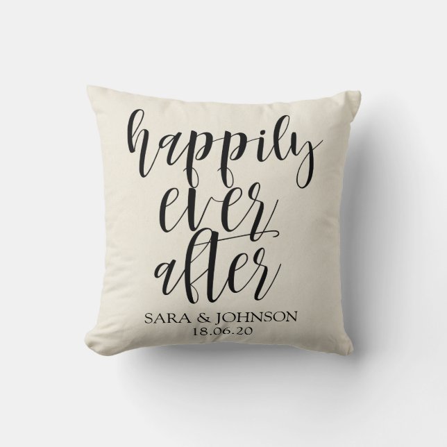 happily ever after|wedding gift for couple throw pillow (Front)