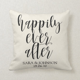 happily ever after wedding gift for couple throw pillow