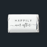 Happily Ever After Wedding Hershey's Miniatures<br><div class="desc">Elegant white wedding reception chocolate candy bar favors with "Happily Ever After" in a mix of simple typography and a chic script with swashes,  the bride and groom names joined together with a heart and the date.</div>