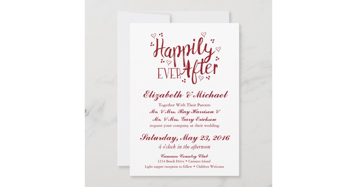 Happily Ever After Wedding Invitation Zazzle