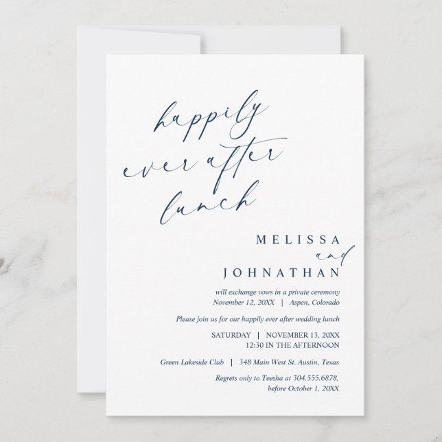 Happily Ever After Wedding Lunch Celebration Invitation (Front)