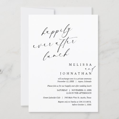 Happily Ever After Wedding Lunch Celebration Invitation