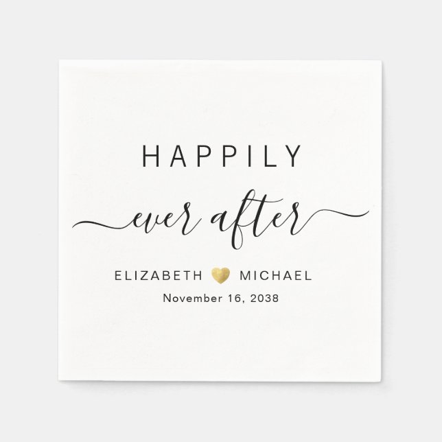 Happily Ever After Wedding Napkins (Front)