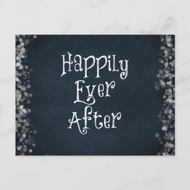 Happily Ever After Wedding or Anniversary Announcement Postcard (Front)