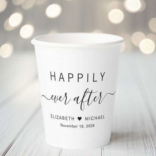 Happily Ever After Wedding Paper Cups