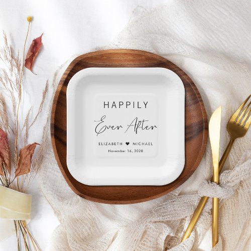 Happily Ever After Wedding Paper Plates