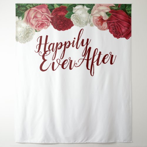 Happily Ever After Wedding Party Backdrop