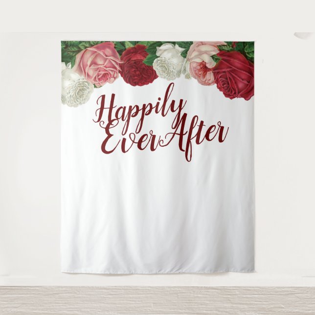Happily Ever After Wedding Party Backdrop (Front)