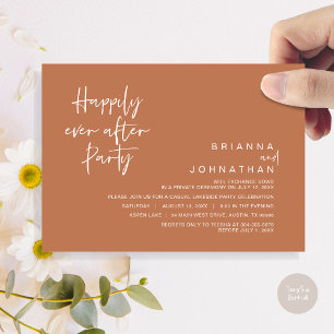Happily Ever After Wedding Party, Copper Brown Invitation