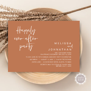 Happily Ever After Wedding Party, Copper Brown Invitation