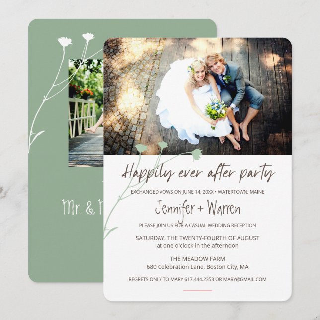 Happily Ever After Wedding Party Photos Invitation (Front/Back)